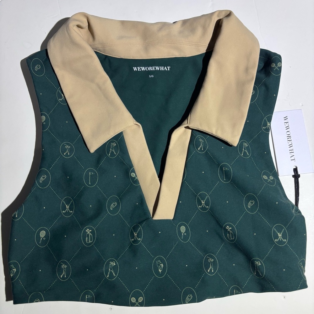 NWT Weworewhat Womens Polo Bra in Vintage Green